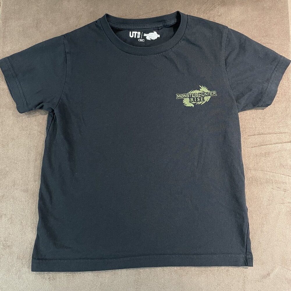 Monster Hunter Rise Boys Uniqlo Black Cotton Gamer T-Shirt (SKU: 67B, 126B)